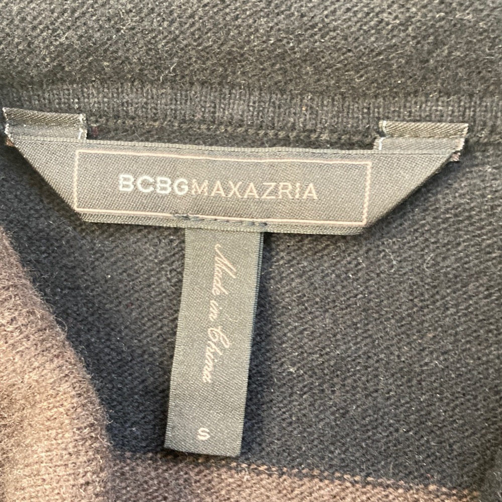 BCBGMaxAzria BCBG Samira Cropped Cowl Neck Striped sweater Brown Black Y2K sz S - Picture 9 of 12